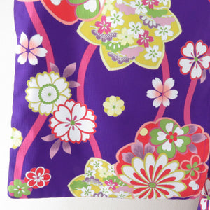 Summer kimono Komon Washable kimono Single garment to the flower pattern purple bee collar F size polyester 100 % Casual Numbers