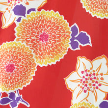 Load image into Gallery viewer, Summer kimono Komon Washable kimono Kimono Kiku chrysanthemum to red bee collar F size polyester 100 % casual summer