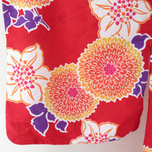 Load image into Gallery viewer, Summer kimono Komon Washable kimono Kimono Kiku chrysanthemum to red bee collar F size polyester 100 % casual summer