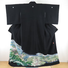 Load image into Gallery viewer, Kuromyode Original House Yozen Dye Yu Ikeda Writers Scenery Pure Silk Pure Silk Lined Collar History Formal Tailoring Formally Tailor