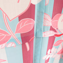 Load image into Gallery viewer, Summer kimono Komon Washable kimono Single clothing striped Tachibana Light blue purple Bachi collar F size polyester 100 % Casual Numbers