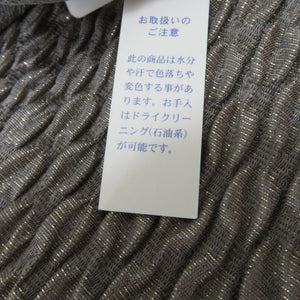 帯揚げ 正絹 グレー ゴールド ラメ入り 金糸 膨れ織 ちりめん 成人式 振袖 おしゃれ着 和装小物 長さ180cm