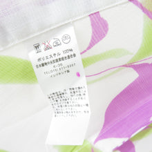 Load image into Gallery viewer, Summer kimono Komon Washable kimono Kimono flower text Purple purple bachi collar F size polyester 100 % Casual Numbers Power 164cm