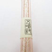 Load image into Gallery viewer, Obi Goto String Intangible Cultural Property Edo Gumi Lin Pink Gold Thin Long Long Long Size Made in Japan Pure Silk Obi 100 % Silk Kimono Gotomo Hepho