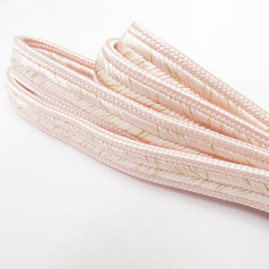 Obi Goto String Intangible Cultural Property Edo Gumi Lin Pink Gold Thin Long Long Long Size Made in Japan Pure Silk Obi 100 % Silk Kimono Gotomo Hepho