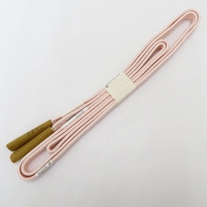 Obi Goto String Intangible Cultural Property Edo Gumi Lin Pink Gold Thin Long Long Long Size Made in Japan Pure Silk Obi 100 % Silk Kimono Gotomo Hepho