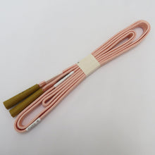 Load image into Gallery viewer, Obi tightening Goto string intangible cultural property Edo group Pink gold thread long size Long size Japanese pure silk belt 100 % silk accessories 185cm length