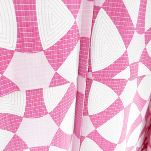 Summer kimono Komon Washing Kimono Windkan Single Character Red / Pink Bachi Collar 100 % Casual Summer Numbers 167cm