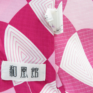 Summer kimono Komon Washing Kimono Windkan Single Character Red / Pink Bachi Collar 100 % Casual Summer Numbers 167cm