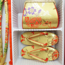Load image into Gallery viewer, Children&#39;s kimono girl Hakosako set 8 -point set gold ground butterfly / her pattern small size Shichigosan