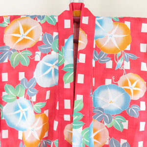 Summer kimono Komon Washable kimono Mai Shiraishi Mai Shiraishi Mai Mai SHIRAISHI NOGIZAKA46 Morning face pattern Red x Blue Bee collar 100 % Casual Summer Numbers 161cm Beautiful goods