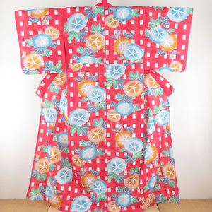 Summer kimono Komon Washable kimono Mai Shiraishi Mai Shiraishi Mai Mai SHIRAISHI NOGIZAKA46 Morning face pattern Red x Blue Bee collar 100 % Casual Summer Numbers 161cm Beautiful goods