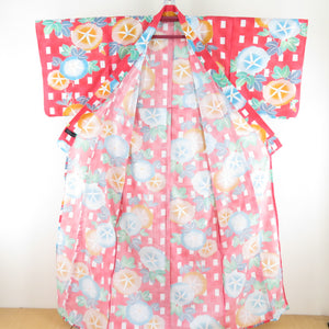 Summer kimono Komon Washable kimono Mai Shiraishi Mai Shiraishi Mai Mai SHIRAISHI NOGIZAKA46 Morning face pattern Red x Blue Bee collar 100 % Casual Summer Numbers 161cm Beautiful goods