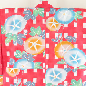 Summer kimono Komon Washable kimono Mai Shiraishi Mai Shiraishi Mai Mai SHIRAISHI NOGIZAKA46 Morning face pattern Red x Blue Bee collar 100 % Casual Summer Numbers 161cm Beautiful goods