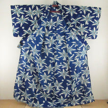 Load image into Gallery viewer, Summer kimono Komon Kimon Washing Kimono Mai Shiraishi Mai Shiraishi Nogizaka46 Polka Dota pattern Blue x Cream Color Bachi collar 100 % Casual Summer Numbers 163cm Beautiful goods