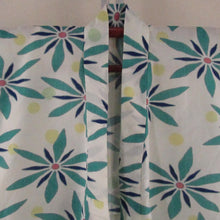 Load image into Gallery viewer, Summer kimono Komon Washable kimono Mai Shiraishi Mai Shiraishi Nogizaka46 Polka Dota pattern White x turquoise Color Bachi collar polyester 100 % Casual Summer Summer
