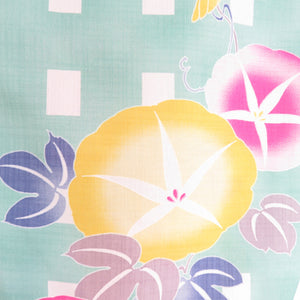 Summer kimono Komon Washing Kimono Mai Shiraishi Mai Shiraishi Mai SHIRAISHI NOGIZAKA46 Morning face pattern green x pink bee collar polyester 100 % casual summer height 163cm beautiful goods