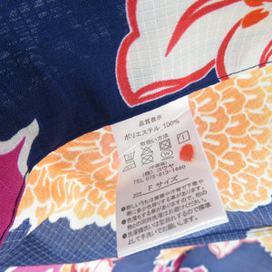 Summer kimono small crest Washable kimono kimono chrysanthemum and lily pattern 紺 文 文 文 文 文 様 サイ サイ サイ サイ サイ サイ サイ サイ サイ サイ サイ サイ サイ サイ