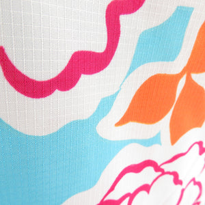 Summer kimono Komon Washable kimono Single bean paste peony -like light blue bee collar F size polyester 100 % casual summer height 163cm
