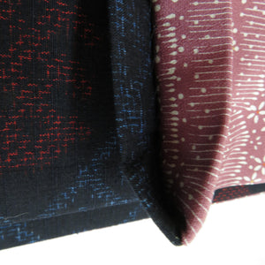 Half -width band reverseable half width pure silk width: about 15cm x length: about 380cm pongee x small crested blue x red -purple Arisugawa pattern x flower pattern fine zone small bag zone original tailoring length 380cm