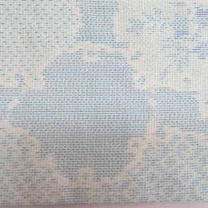 半幅帯 リバーシブル半巾帯 正絹 巾:約16cm×長さ:約382cm 草花模様×雪輪模様 薄青色 細帯 小袋帯 オリジナル 仕立て上がり 長さ382cm 美品