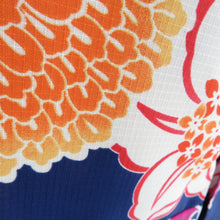 Load image into Gallery viewer, Summer kimono small crest Washable kimono -like kimono -like kimono -style dark blue bee collar F size polyester 100 % Casual summer sized size 163cm