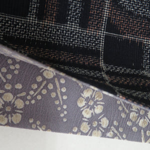 Half -width belt reverseable half width pure silk width: about 16.2cm x length: about 380cm pongee x small crested blue x gray city pine pattern x plum pattern fine band