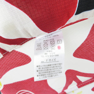 Summer kimono Komon Washable kimono Single -glossary pattern White / black bee collar F size polyester 100 % Casual Numbers Power 163cm