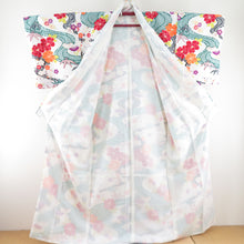 Load image into Gallery viewer, Komon Shochiku Ume pattern Washing Kimono Polyester L size White Lined Lined Collar