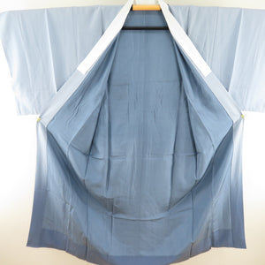 襦袢 正絹 男性用 色紙に茶道具文様 青色 袷 長襦袢 カジュアル メンズ 着物用 身丈143cm