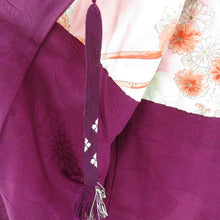 Load image into Gallery viewer, Haori Antique Red Purple Paper on Kikuchi Crest One Crest Kimono Silk Retro Taisho Roman 91cm