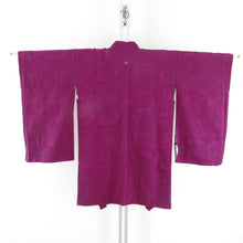 Load image into Gallery viewer, Haori Antique Red Purple Paper on Kikuchi Crest One Crest Kimono Silk Retro Taisho Roman 91cm