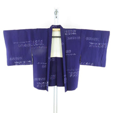 Load image into Gallery viewer, Haori Antique Blue Purple Dyeing Pattern, Geometric Purse Kimono Retro Taisho Roman Romance 75cm