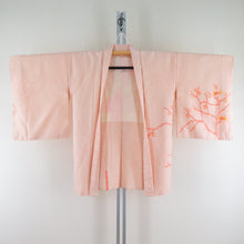 Load image into Gallery viewer, Haori squeezed branch pattern Light wolange x yellow pure silk kimono coat body height 83cm beautiful goods