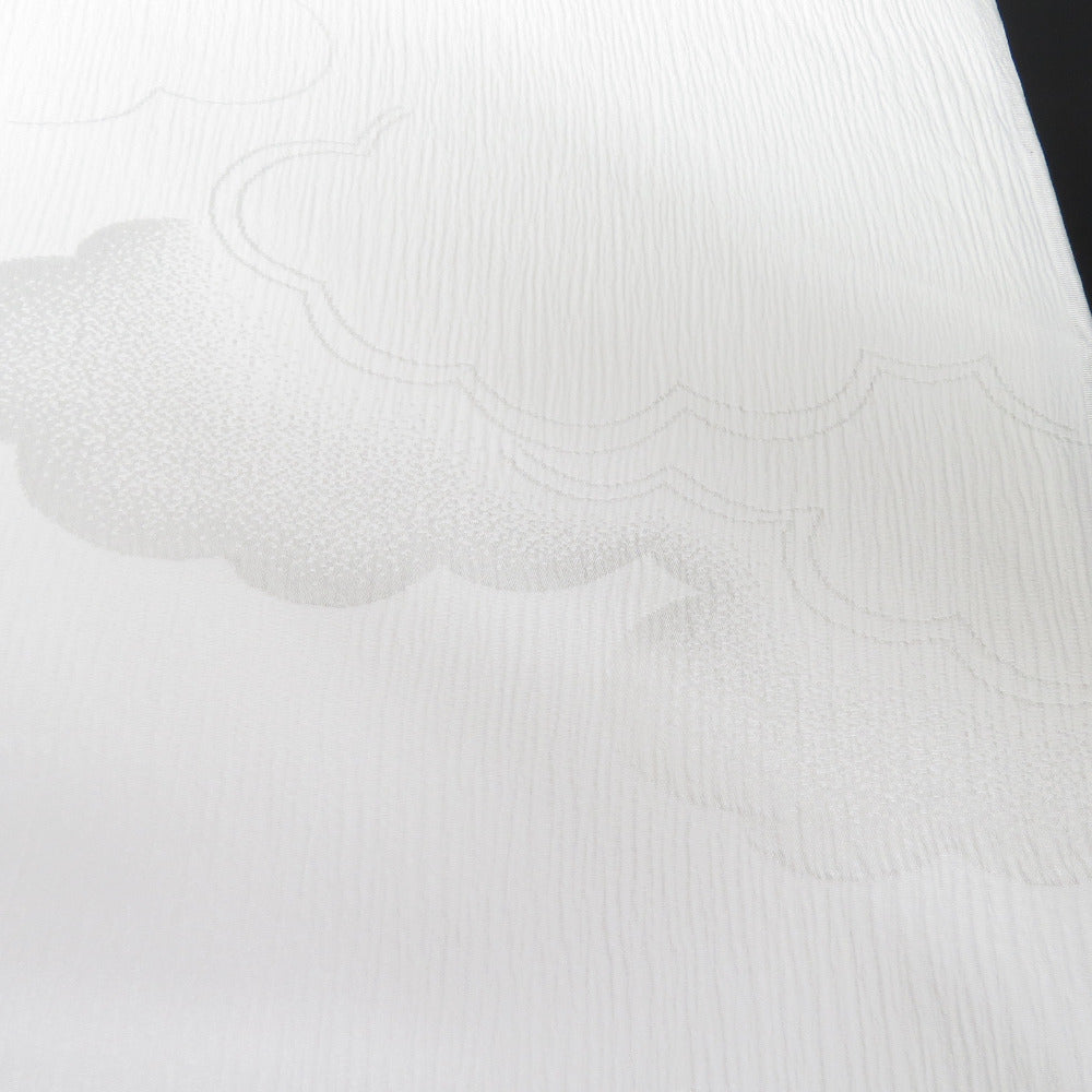 正絹 ホワイトガード 長襦袢 反物 生地 白 雲織柄レディース - 長襦袢 