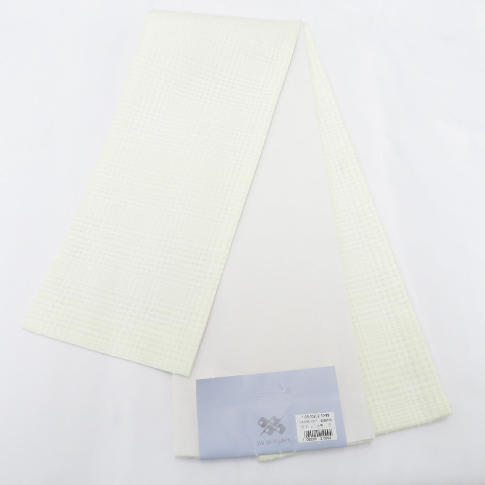 Half -width belt band WA de modern polyester x cotton off -white x white lattice net lace lace Half -band small belt sodic zone Japanese made in Japan 380cm
