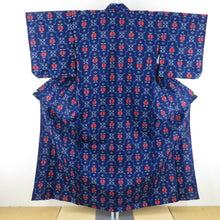 Load image into Gallery viewer, Wool Kimono Single Clean Park Point Bachi Collar Bee Blue Blue Purple Casual Kimono Tailor