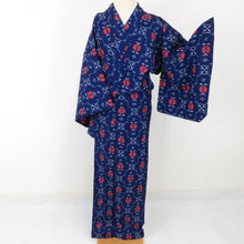 Load image into Gallery viewer, Wool Kimono Single Clean Park Point Bachi Collar Bee Blue Blue Purple Casual Kimono Tailor