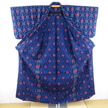 Load image into Gallery viewer, Wool Kimono Single Clean Park Point Bachi Collar Bee Blue Blue Purple Casual Kimono Tailor
