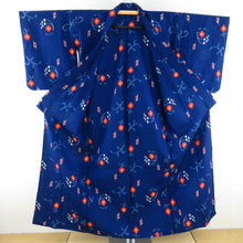 Load image into Gallery viewer, Wool Kimono Ensemble Haori Set Floral Pattern Appearance Blue Loan Point Bachi Casual Casual Kimono Tailor 152cm