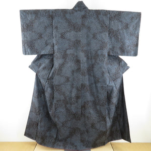 Tsumugi Kimono Oshima pongee Black Katas -type Susuki on the Susuki on the Susukin