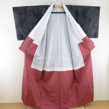 Load image into Gallery viewer, Tsumugi Kimono Oshima pongee Black Katas -type Susuki on the Susuki on the Susukin