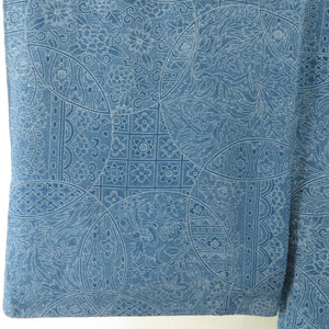 Komon Edo Komon Blue round Flower Silk, Lined Bee Bee Collar Crestless Tailor