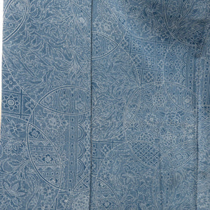 Komon Edo Komon Blue round Flower Silk, Lined Bee Bee Collar Crestless Tailor