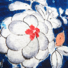 画像をギャラリービューアに読み込む, 小紋 辻が花 袷 広衿 青色 正絹 カジュアル着物 仕立て上がり 身丈158cm