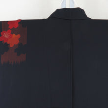 Load image into Gallery viewer, Kimono black x red cherry blossoms pattern pure silk adult ceremony graduation ceremony formal tailoring kimonos 160cm beautiful goods