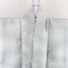 Load image into Gallery viewer, Komon Washing kimono with a lined vase floral pattern light green wide collar polyester 100 % Casual Casual height 158cm beautiful goods