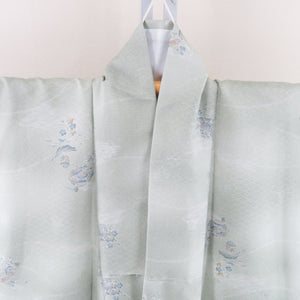 Komon Washing kimono with a lined vase floral pattern light green wide collar polyester 100 % Casual Casual height 158cm beautiful goods