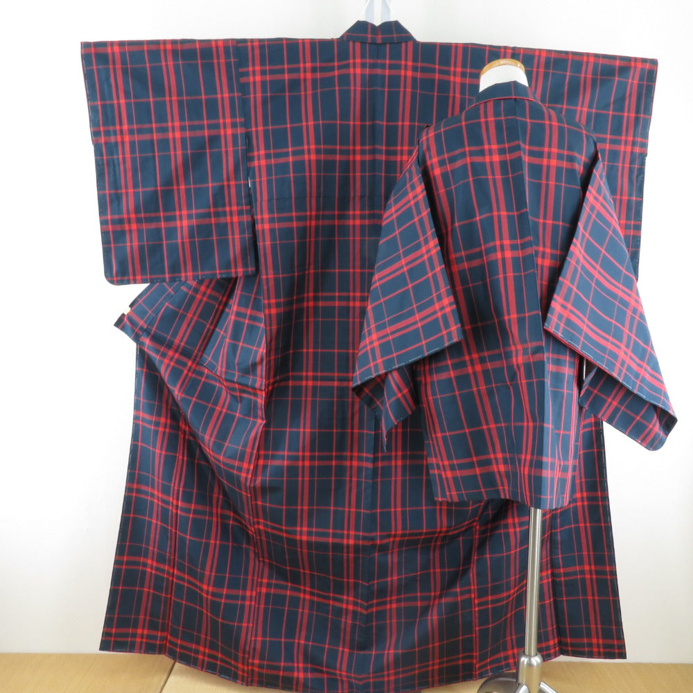 Tsumugi Kimono Ensemble Haori Lattice Popular Lined Bee Bee Collar Bee Bee Bachi Collar Casual Casual Casual Kimono Tailor
