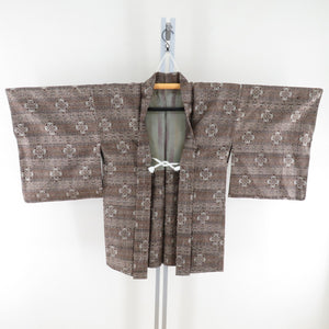 Tsumugi Kimono Murayama Oshima Tsumugi Ensemble With Haori Lined Bottled Brown Pure Silk Casual Casual Kimono Tailor